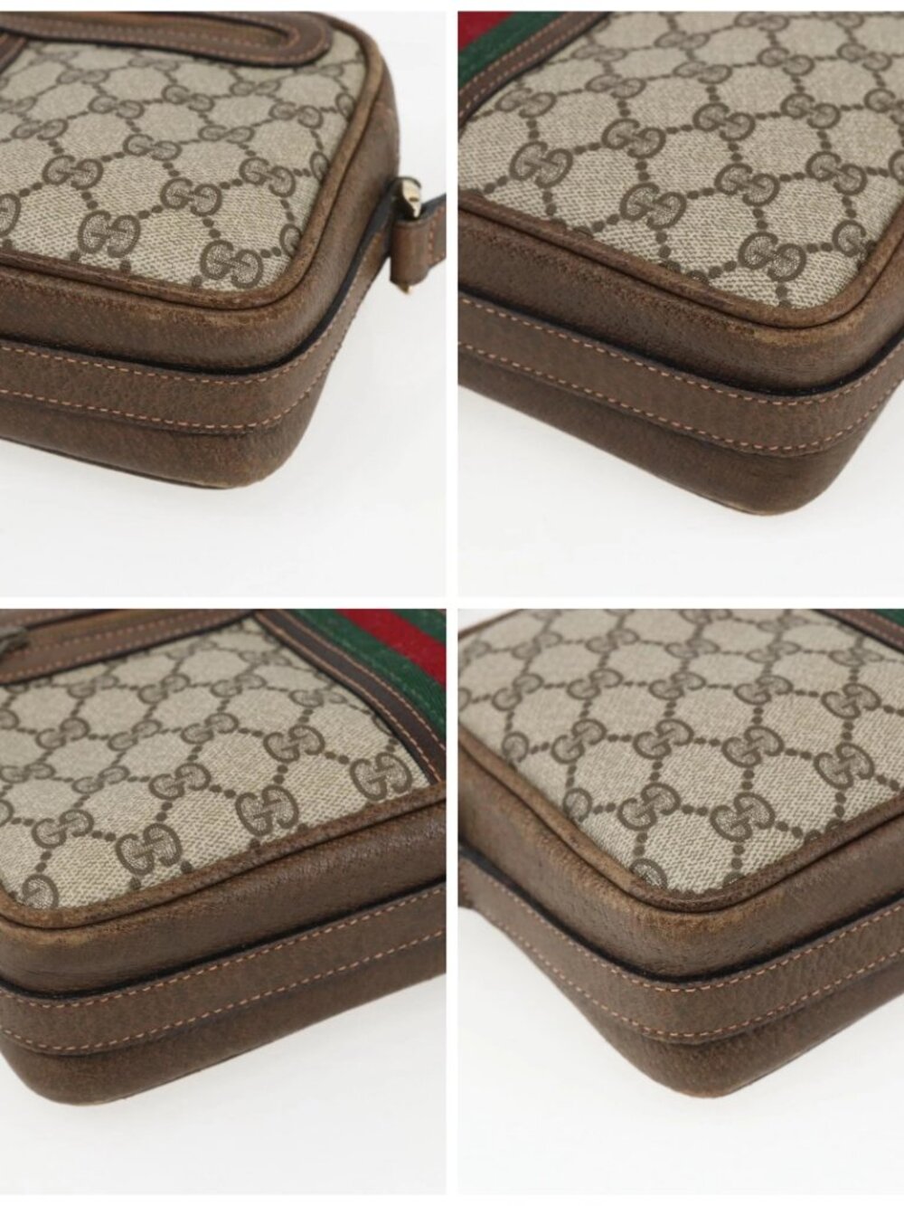 GUCCI GG Supreme Web Sherry Line Shoulder Bag PVC Beige Auth 161685 - Picture 14 of 16